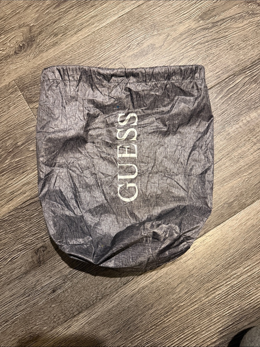 GUESS Gray Men’s Drawstring Dust Bag with White Logo